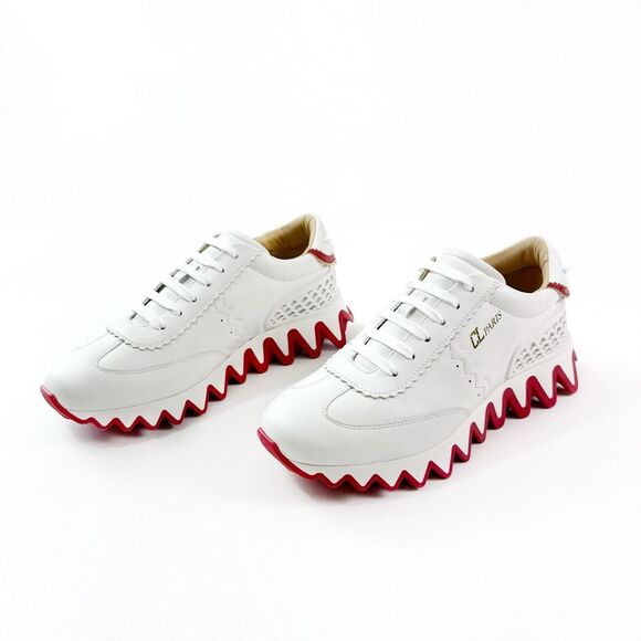 White Summer Loubishark Flat CHRISTIAN LOUBOUTIN Loubishark Donna